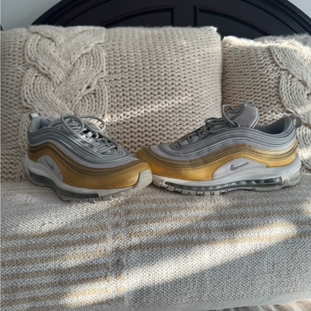 Nike Air Max 97 Metallic Gold and Silver Sneakers